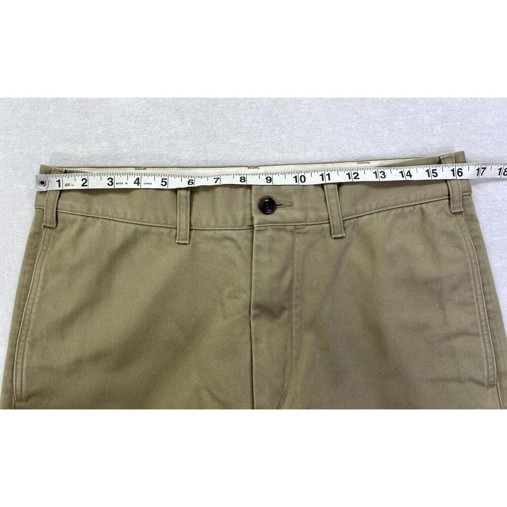 Uniqlo Straight Chino Trousers Relaxed Fit Pants Cotton Mens 32x30 Brown 479424